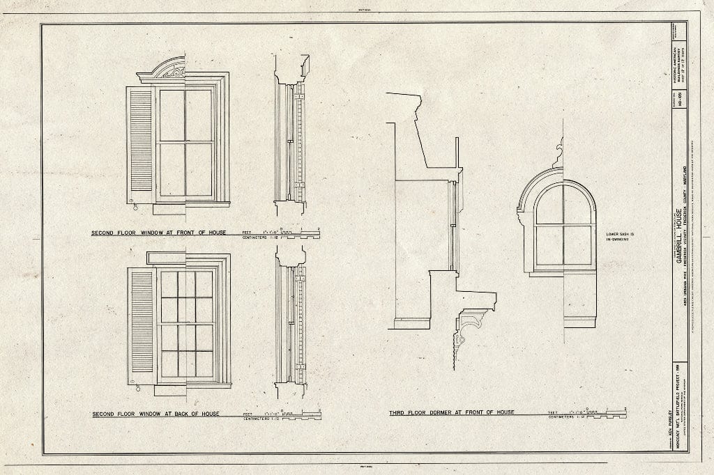 Blueprint HABS MD,11-FRED.V,18- (Sheet 17 of 17) - Gambrill House, Urbana Park, Frederick, Frederick County, MD