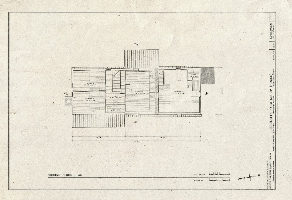 Blueprint HABS MD,22-Anti.V,1- (Sheet 4 of 10) - Roulette Farm, House, Sharpsburg, Washington County, MD