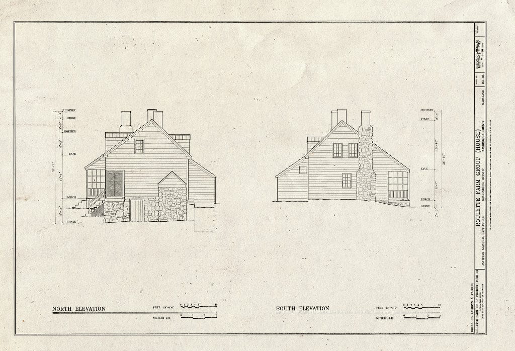 Blueprint HABS MD,22-Anti.V,1- (Sheet 7 of 10) - Roulette Farm, House, Sharpsburg, Washington County, MD