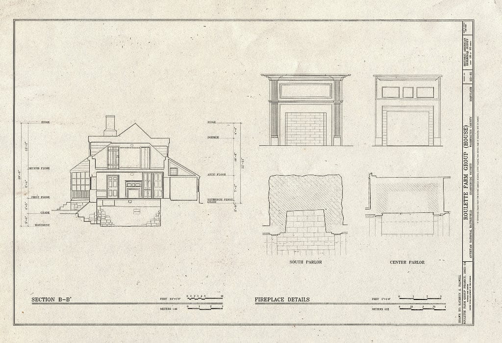 Blueprint HABS MD,22-Anti.V,1- (Sheet 10 of 10) - Roulette Farm, House, Sharpsburg, Washington County, MD