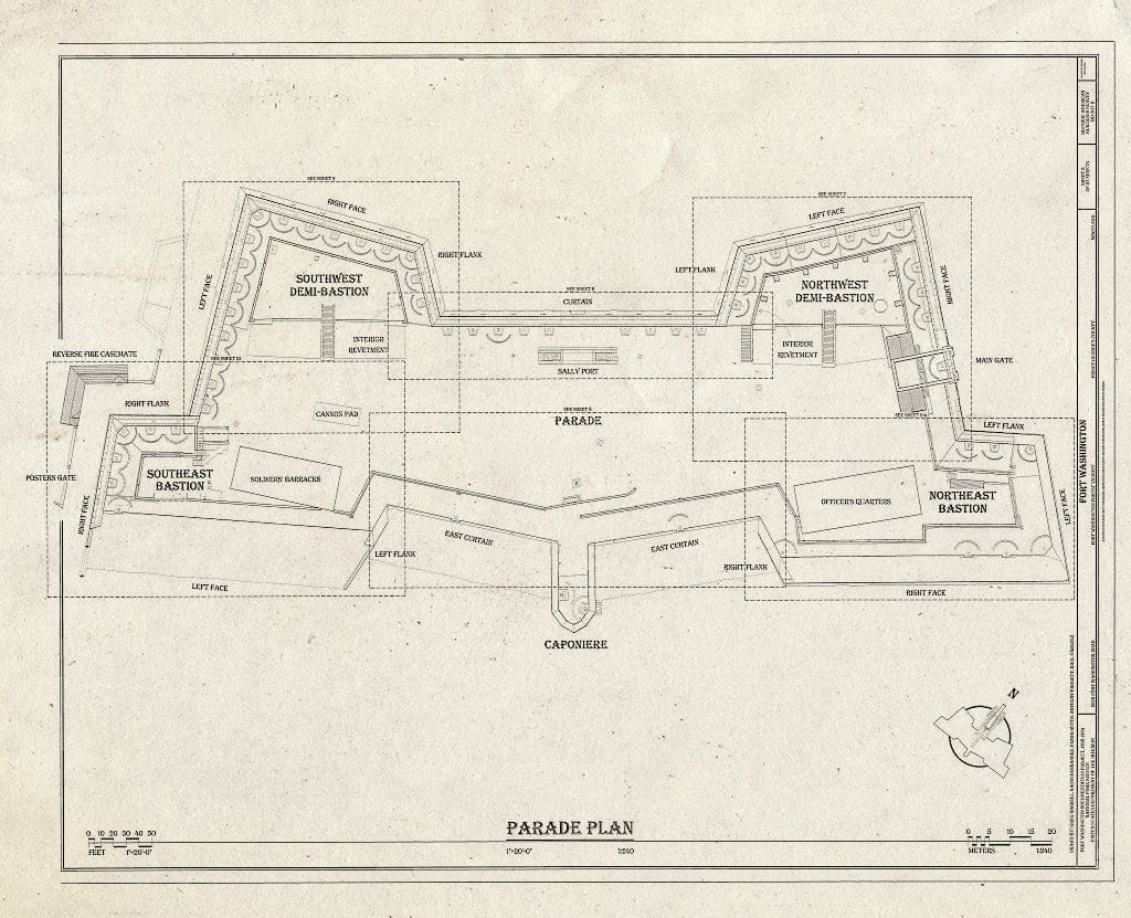 Blueprint HABS MD,17-FOWA,5- (Sheet 3 of 27) - Fort Washington, Fort, 13551 Fort Washington Road, Fort Washington Forest, Prince George's County, MD