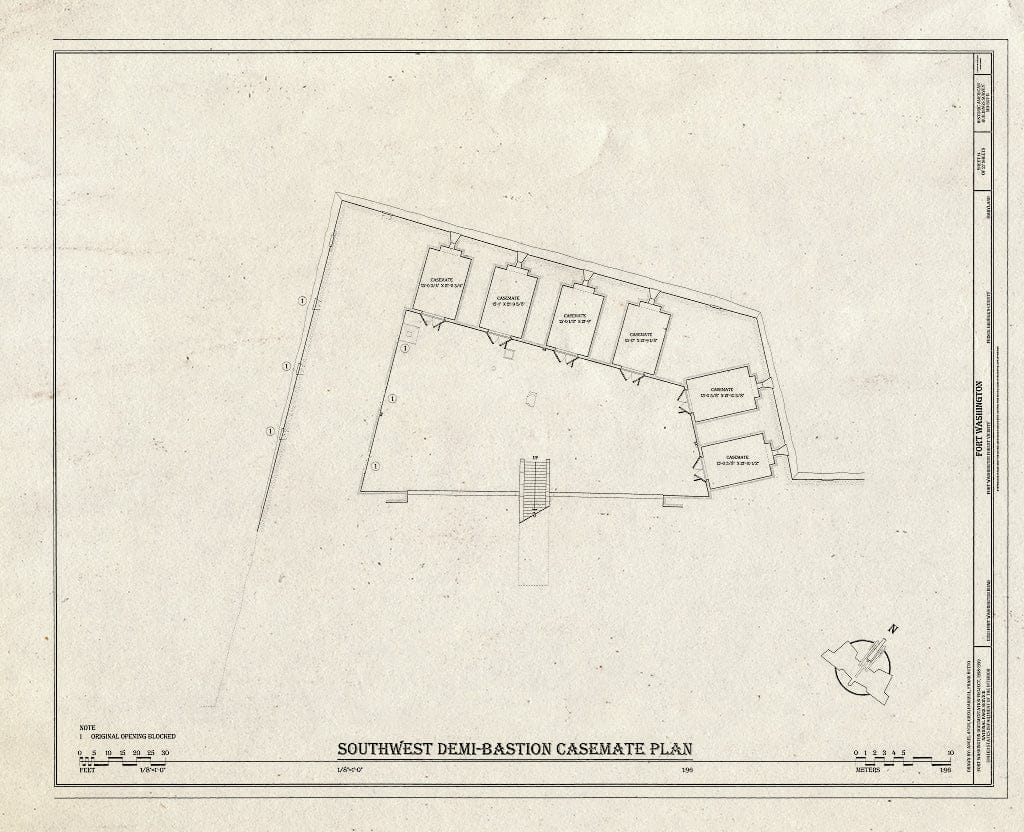 Blueprint HABS MD,17-FOWA,5- (Sheet 14 of 27) - Fort Washington, Fort, 13551 Fort Washington Road, Fort Washington Forest, Prince George's County, MD