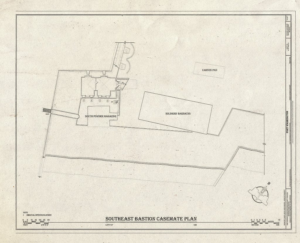 Blueprint HABS MD,17-FOWA,5- (Sheet 15 of 27) - Fort Washington, Fort, 13551 Fort Washington Road, Fort Washington Forest, Prince George's County, MD