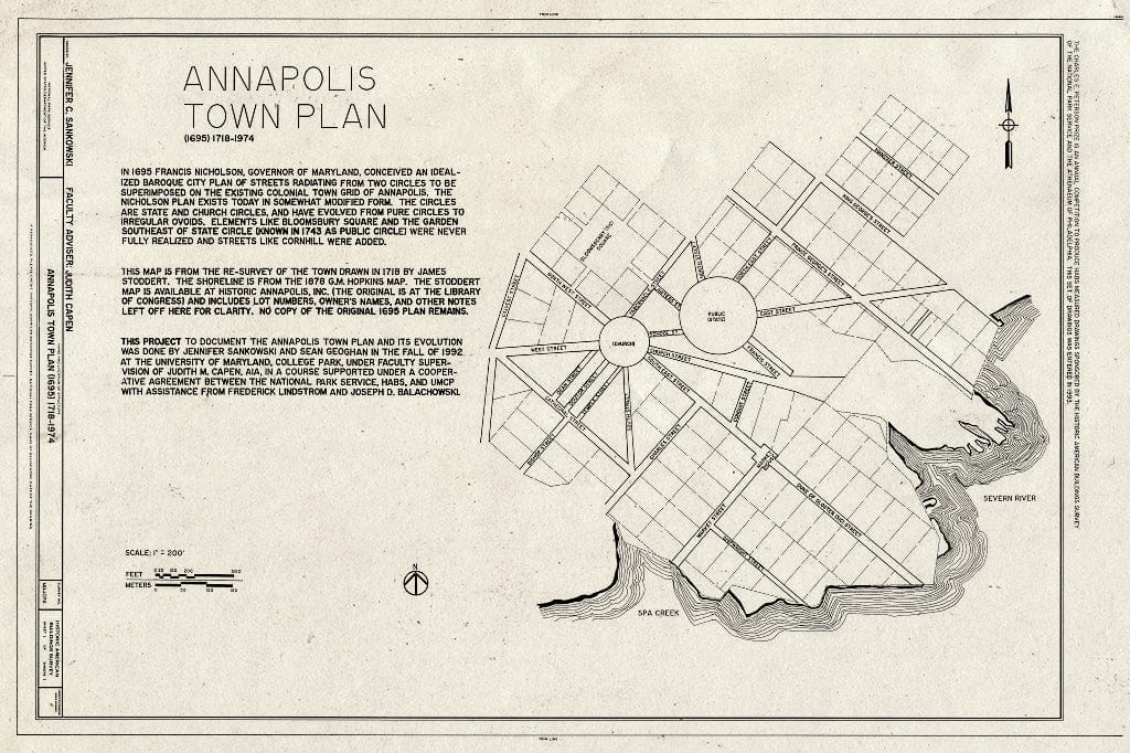 Blueprint HABS MD,2-Anna,67- (Sheet 1 of 1) - Annapolis, Town Plan, Annapolis, Anne Arundel County, MD