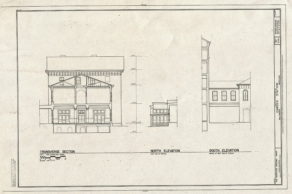 Blueprint HABS MD,4-BALT,126- (Sheet 9 of 9) - Baltimore & Ohio Railroad, Camden Station, Camden Street, Baltimore, Independent City, MD