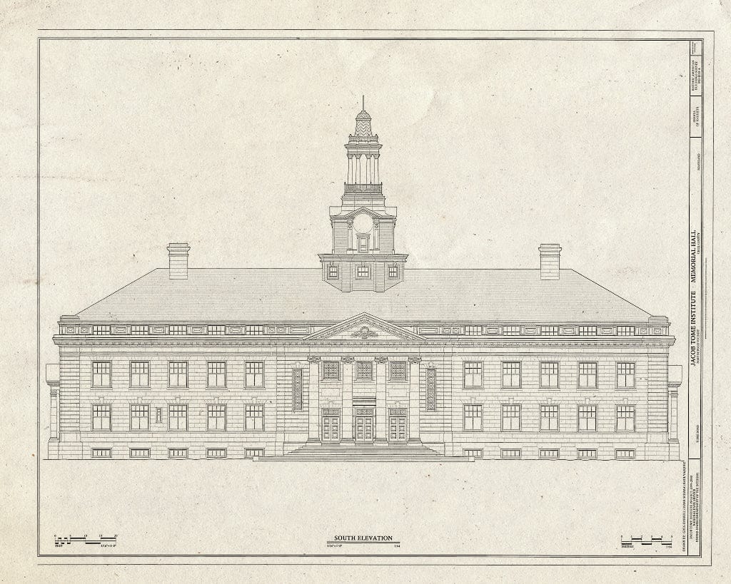 Blueprint HABS MD,8-PODEP.V,1A- (Sheet 6 of 10) - Jacob Tome Institute, Memorial Hall, Tome Road, Port Deposit, Cecil County, MD