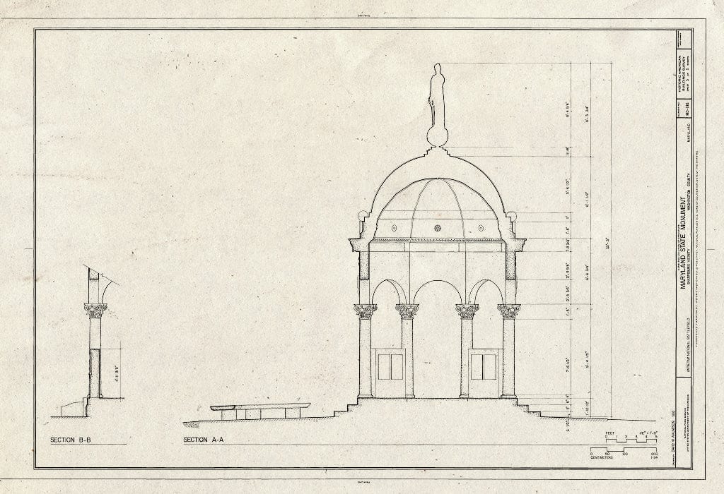 Blueprint HABS MD,22-Sharp.V,36- (Sheet 5 of 5) - Maryland State Monument, Sharpsburg, Washington County, MD