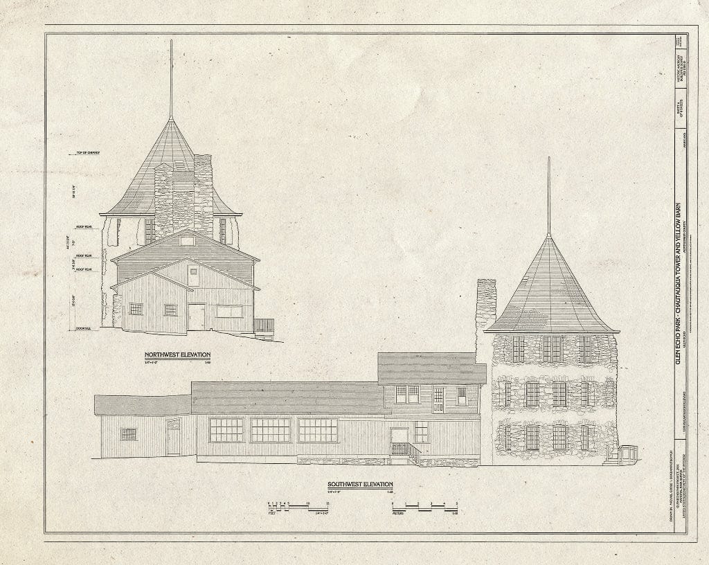 Blueprint HABS MD,16-GLENEC,3D- (Sheet 4 of 6) - Glen Echo Park, Chautauqua Tower, 7300 McArthur Boulevard, Glen Echo, Montgomery County, MD
