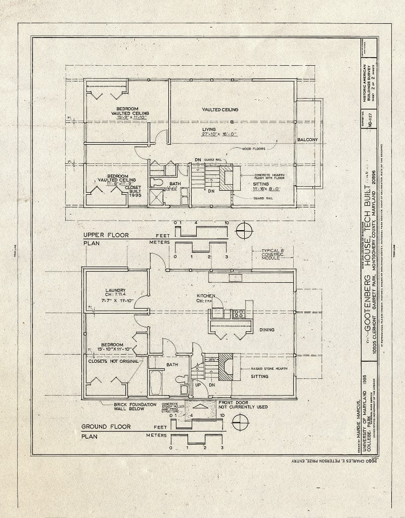Blueprint HABS MD,16-GARPK,3- (Sheet 2 of 2) - Gootenberg House, 10805 Clermont Avenue, Garrett Park, Montgomery County, MD