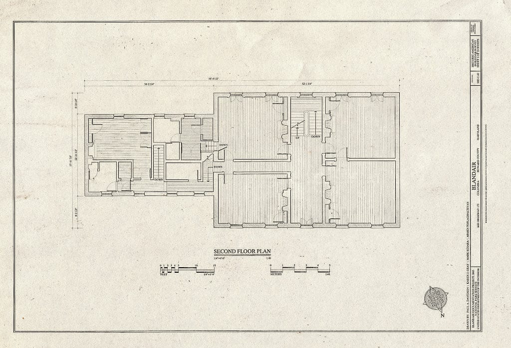 Blueprint HABS MD-1149 (Sheet 5 of 23) - Blandair, 6651 Highway 175, Columbia, Howard County, MD