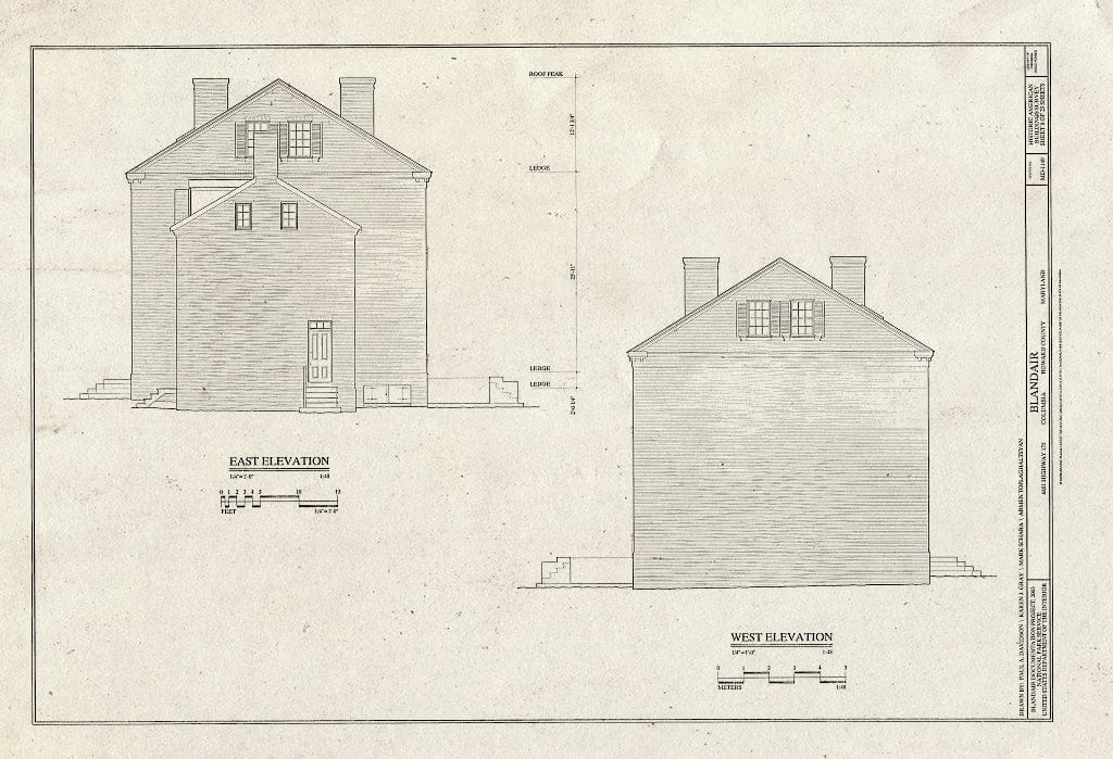 Blueprint HABS MD-1149 (Sheet 8 of 23) - Blandair, 6651 Highway 175, Columbia, Howard County, MD