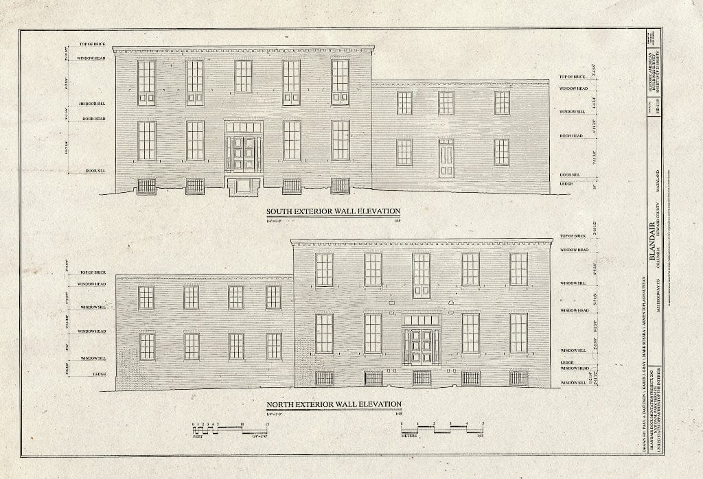 Blueprint HABS MD-1149 (Sheet 10 of 23) - Blandair, 6651 Highway 175, Columbia, Howard County, MD