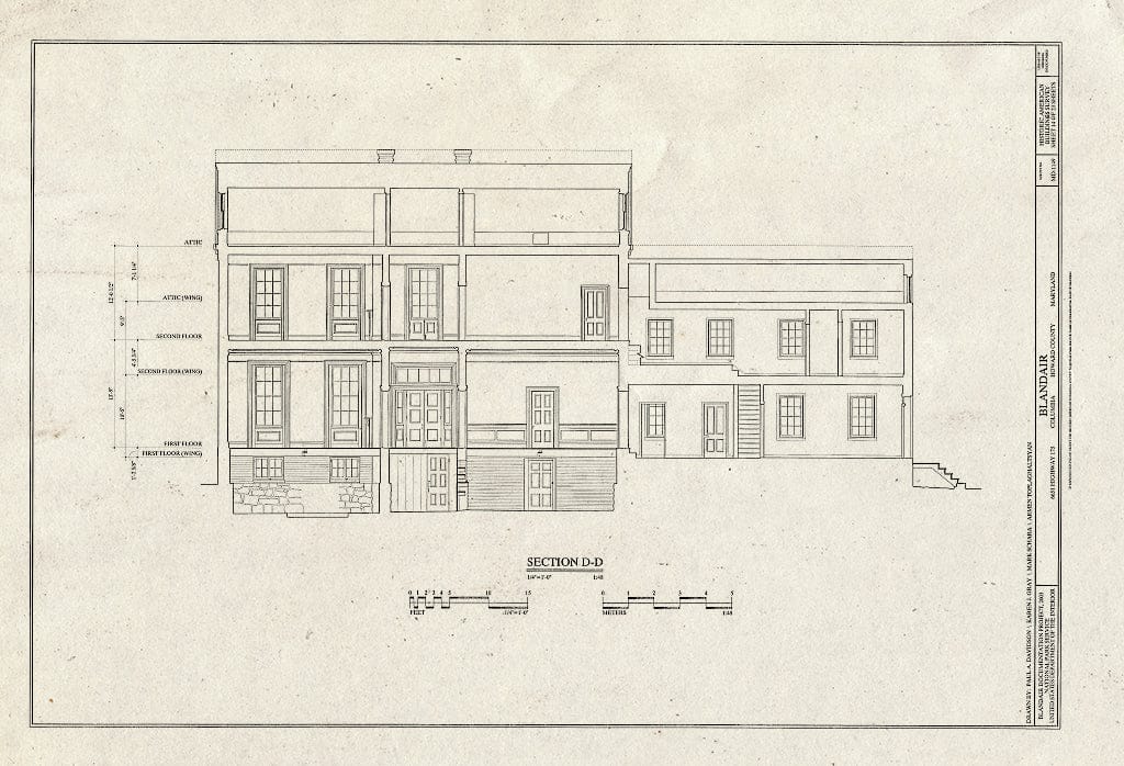 Blueprint HABS MD-1149 (Sheet 14 of 23) - Blandair, 6651 Highway 175, Columbia, Howard County, MD