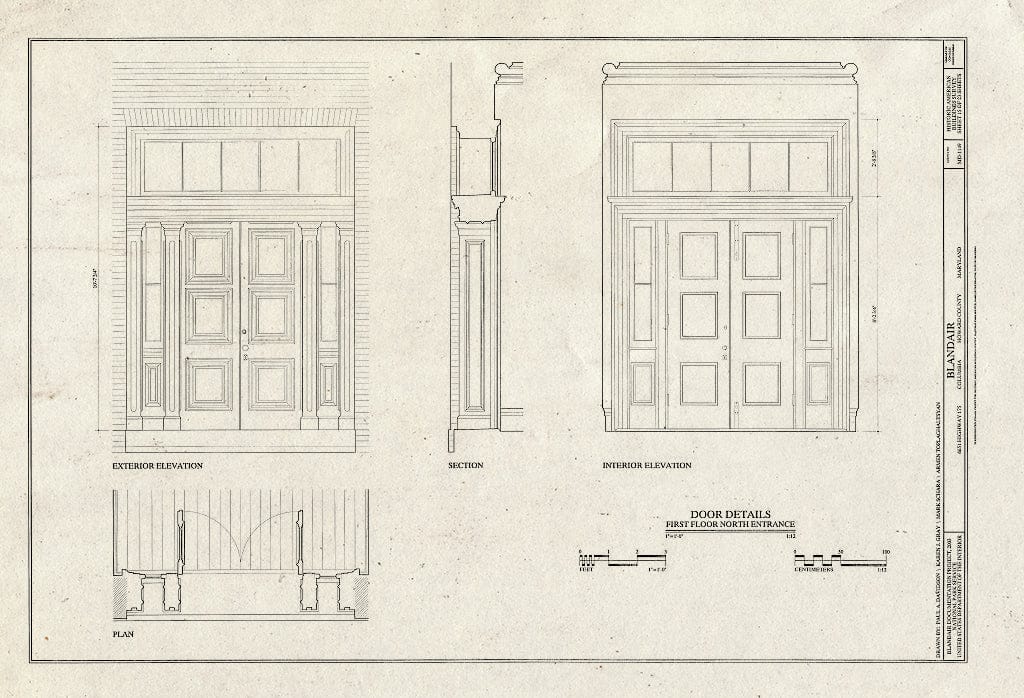 Blueprint HABS MD-1149 (Sheet 15 of 23) - Blandair, 6651 Highway 175, Columbia, Howard County, MD