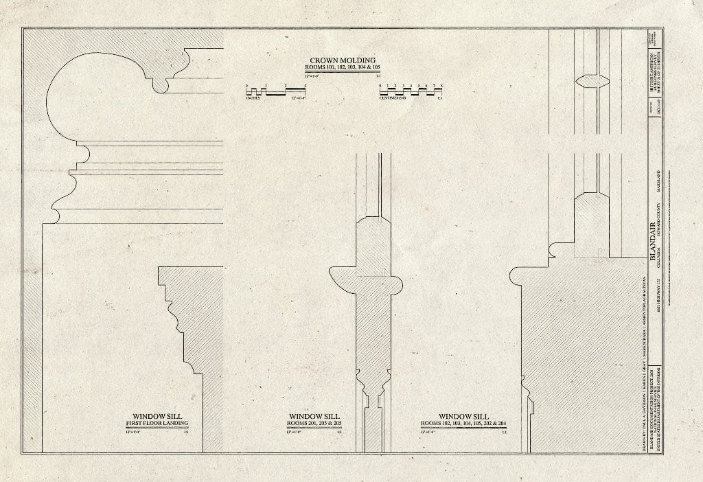 Blueprint HABS MD-1149 (Sheet 21 of 23) - Blandair, 6651 Highway 175, Columbia, Howard County, MD