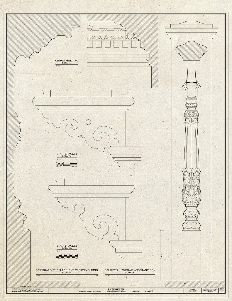 Blueprint Star Brackets and Crown Molding - Evergreen, 4545 North Charles Street, Baltimore, Independent City, MD