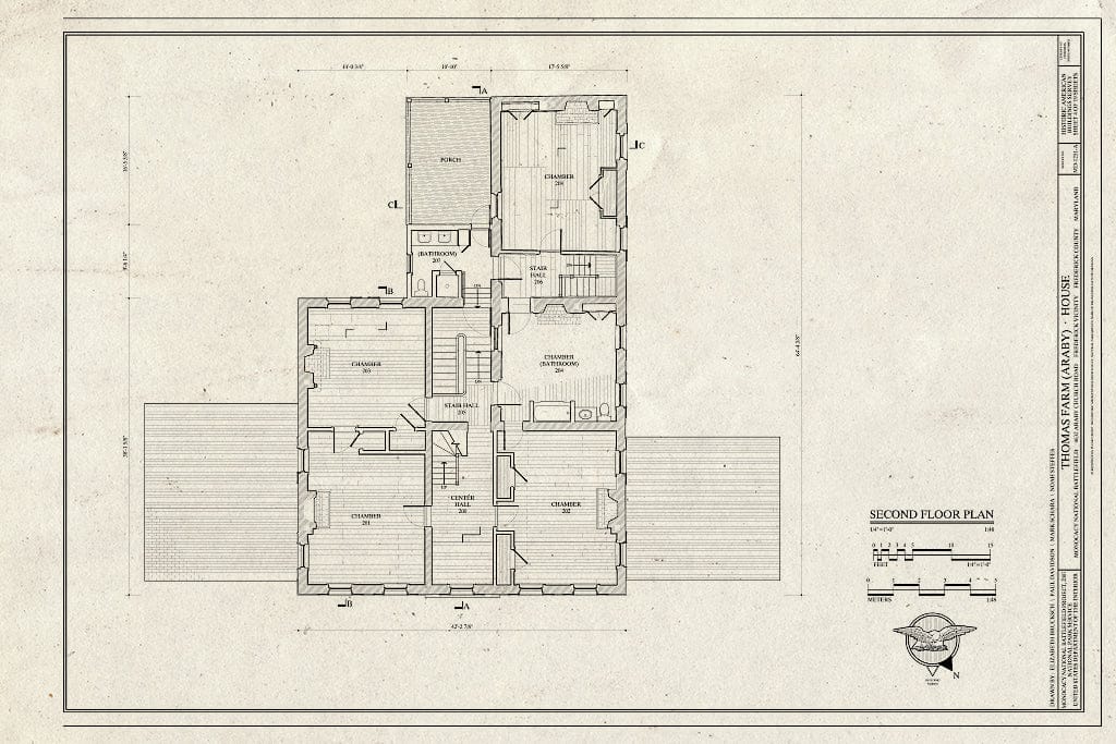 Blueprint Second Floor Plan - Thomas Farm, House, 4632 Araby Church Road, Frederick, Frederick County, MD