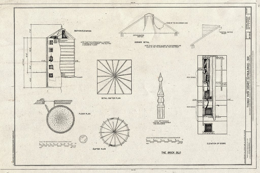 Blueprint HABS MD-1251-D (Sheet 1 of 1) - Thomas Farm, Silo, 4632 Araby Church Road, Frederick, Frederick County, MD