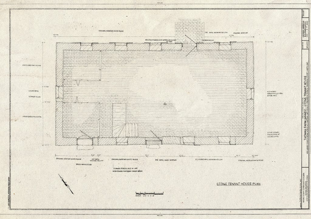 Blueprint Plan - Thomas Farm, Stone Tenant House, 4632 Araby Church Road, Frederick, Frederick County, MD