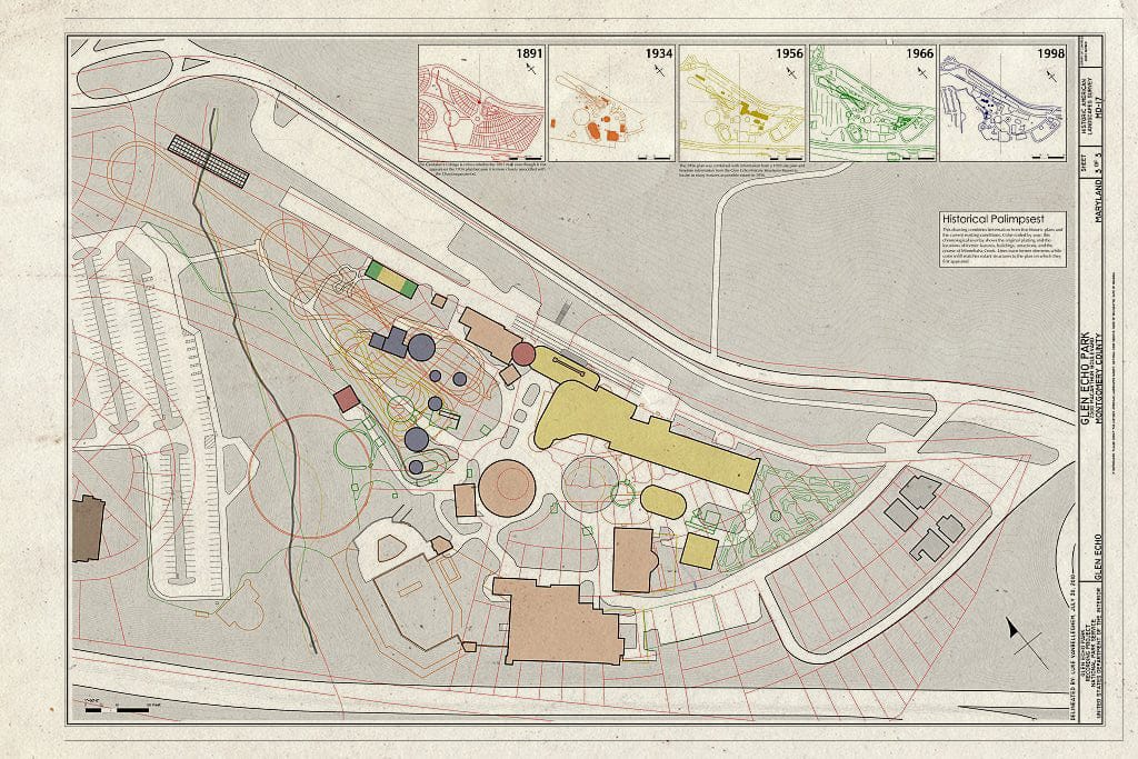 Blueprint Historical Palimpsest - Glen Echo Park, 7300 MacArthur Boulevard, Glen Echo, Montgomery County, MD