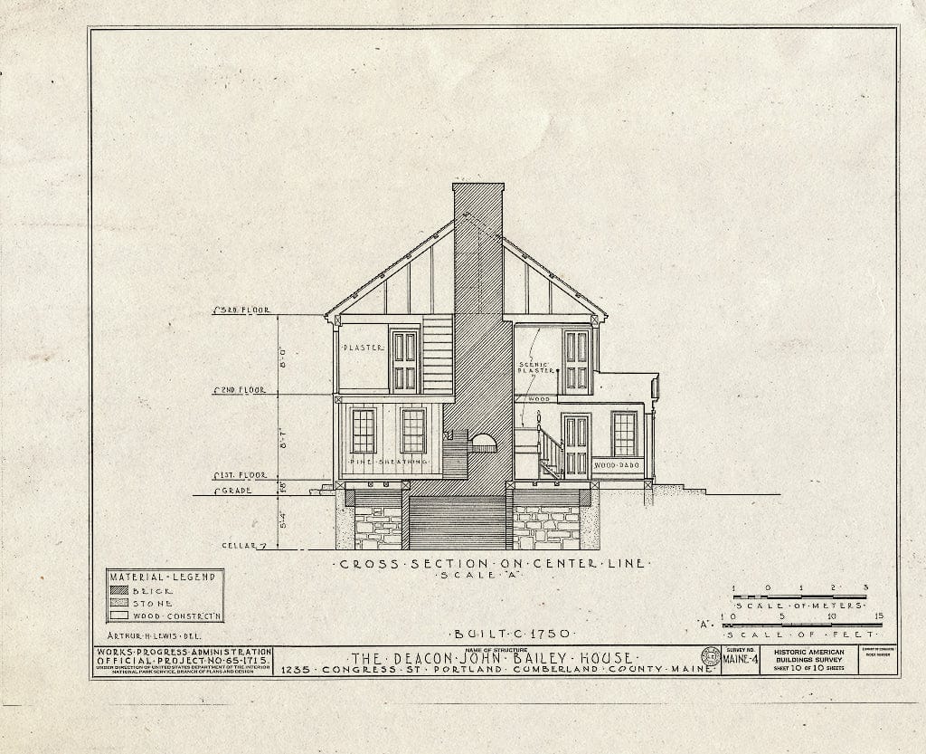Blueprint HABS ME,3-Port,9- (Sheet 10 of 10) - Deacon John Bailey House, 1235 Congress Street, Portland, Cumberland County, ME