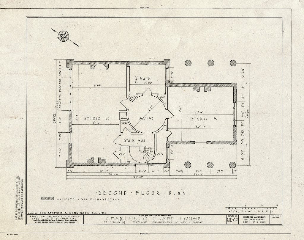 Blueprint HABS ME,3-Port,19- (Sheet 4 of 12) - Charles Q. Clapp House, 97 Spring Street, Portland, Cumberland County, ME