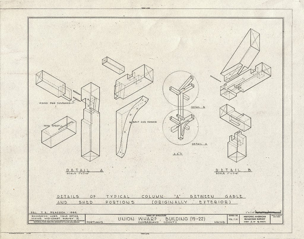 Blueprint HABS ME,3-Port,10- (Sheet 4 of 5) - Union Wharf Building (19-22), Commercial Street, Opposite Foot of Union Street, Portland, Cumberland County, ME