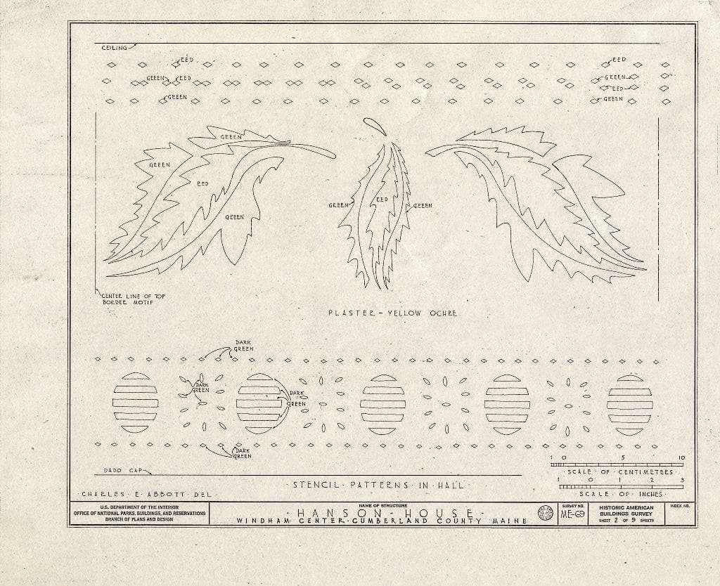 Blueprint HABS ME,3-Wind.V,1- (Sheet 2 of 9) - Hanson House, Albion Road, Windham Center, Cumberland County, ME