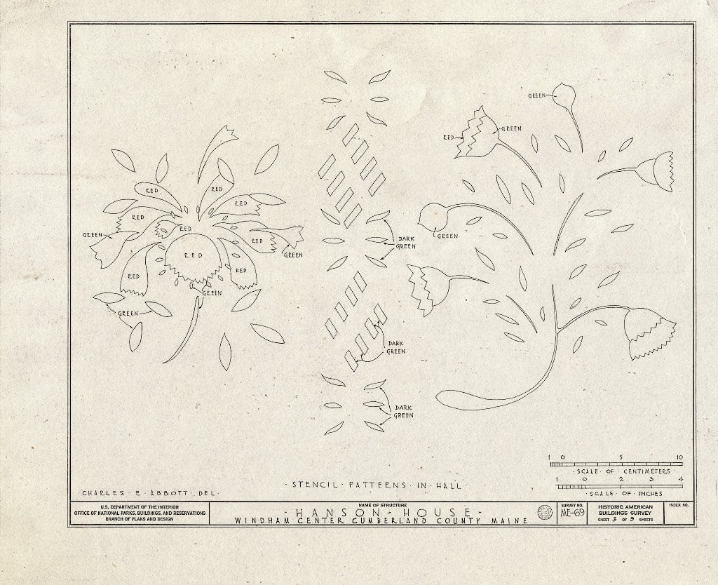 Blueprint HABS ME,3-Wind.V,1- (Sheet 3 of 9) - Hanson House, Albion Road, Windham Center, Cumberland County, ME
