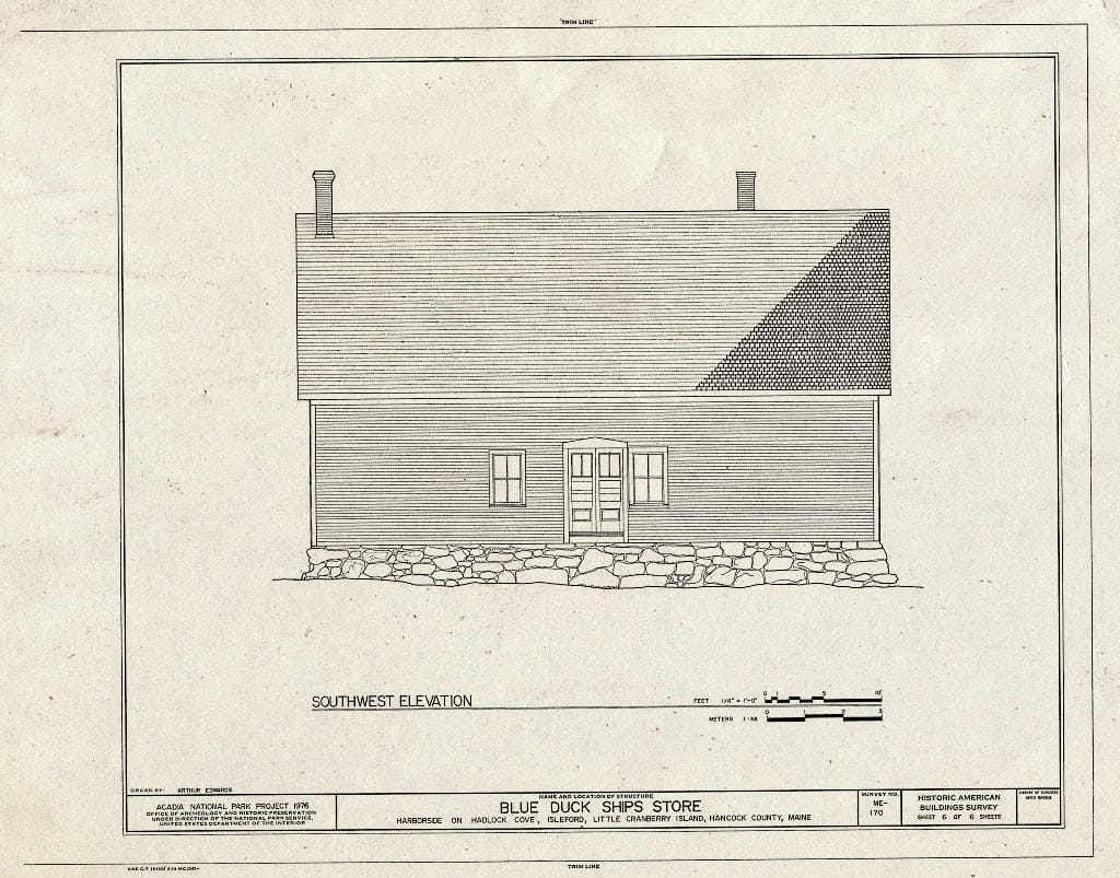 Blueprint HABS ME,5-LICRIS,1- (Sheet 6 of 6) - Blue Duck Ships Store, Harborside on Hadlock Cove, Isleford, Isleford, Warren County, TN