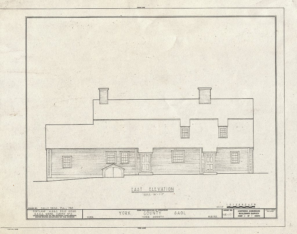 Blueprint HABS ME,16-York.V,1- (Sheet 5 of 7) - Old York County Gaol, Lindsay Road, York Village, York County, ME