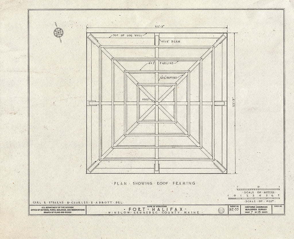 Blueprint HABS ME,6-WINLO,1- (Sheet 7 of 13) - Fort Halifax, U.S. Route 201, Winslow, Kennebec County, ME