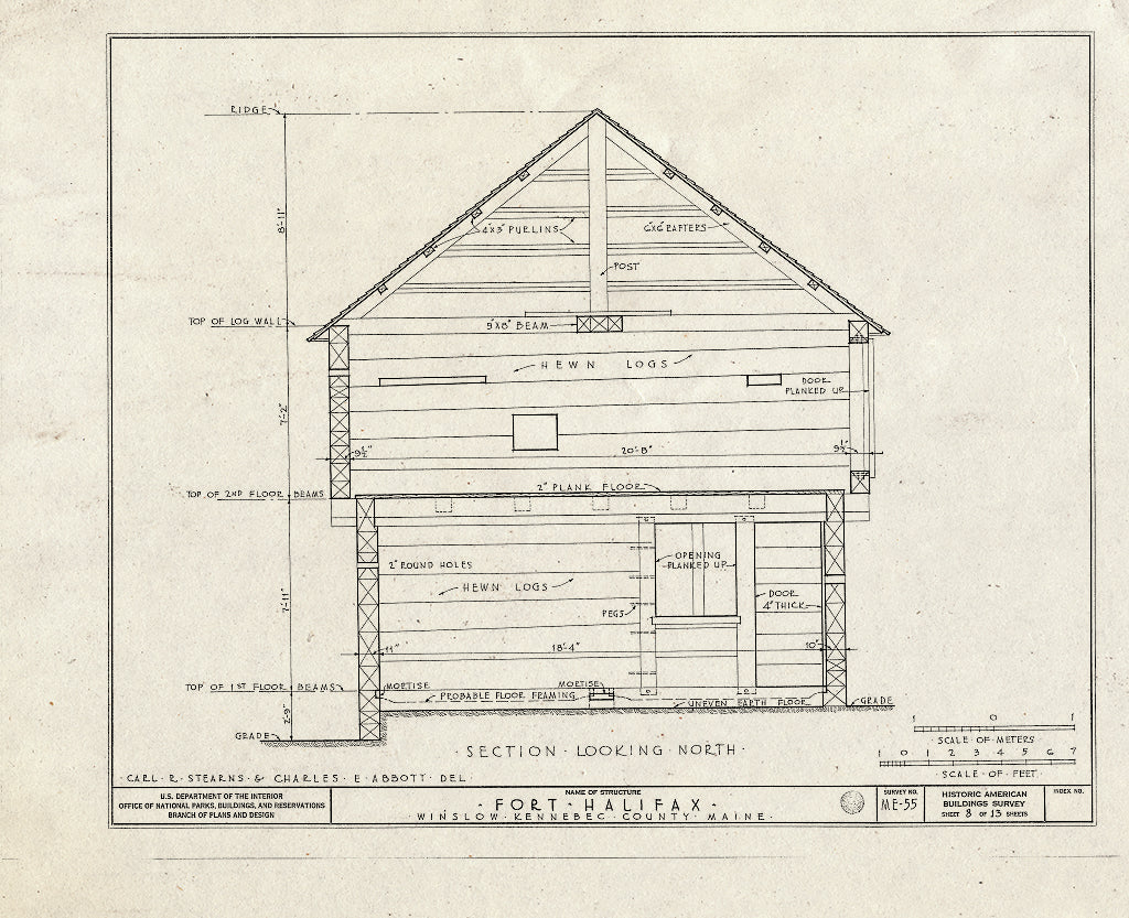 Blueprint HABS ME,6-WINLO,1- (Sheet 8 of 13) - Fort Halifax, U.S. Route 201, Winslow, Kennebec County, ME