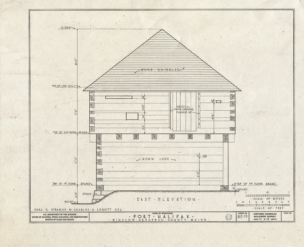 Blueprint HABS ME,6-WINLO,1- (Sheet 11 of 13) - Fort Halifax, U.S. Route 201, Winslow, Kennebec County, ME