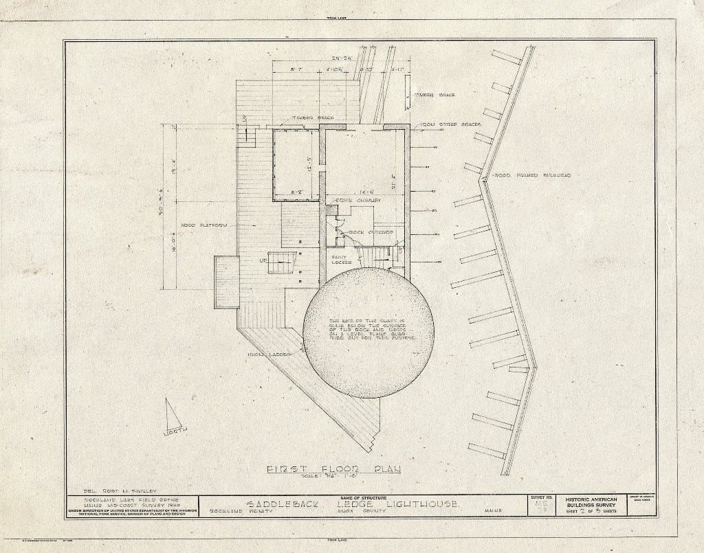 Blueprint HABS ME,7-ROCLA.V,1- (Sheet 2 of 3) - Saddleback Ledge Lighthouse, On Saddleback Ledge in Penobscot Bay, Rockland, Knox County, ME