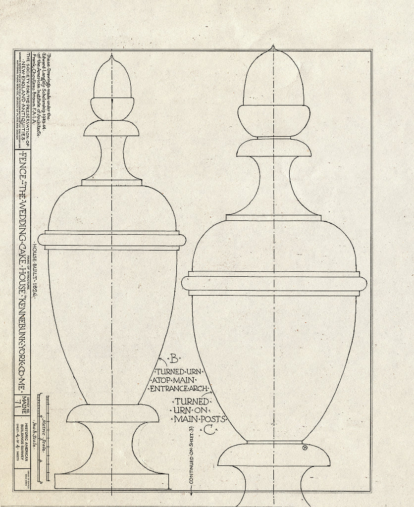Blueprint HABS ME,16-Ken,6C- (Sheet 4 of 4) - George W. Bourne House (Fence), 104 Summer Street (State Route 35), Kennebunk, York County, ME