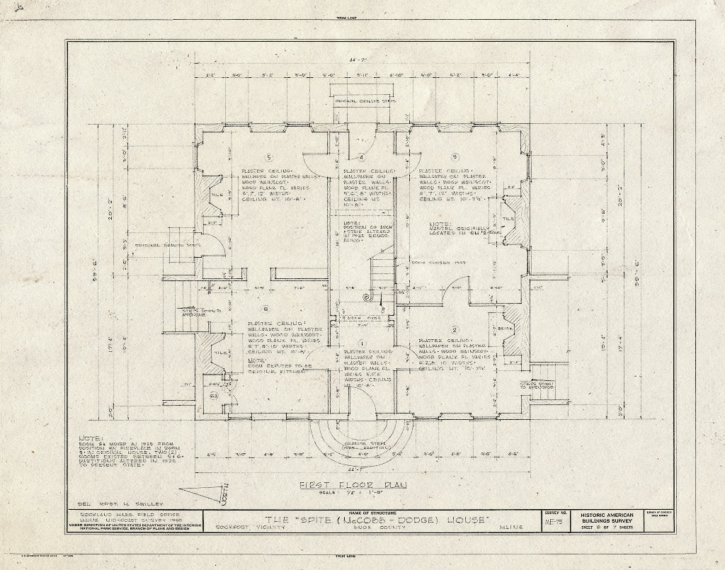 Blueprint HABS ME,7-ROCPO.V,1- (Sheet 2 of 7) -"Spite House, Deadman's Point (Moved from Phippsburg, ME), Rockport, Knox County, ME