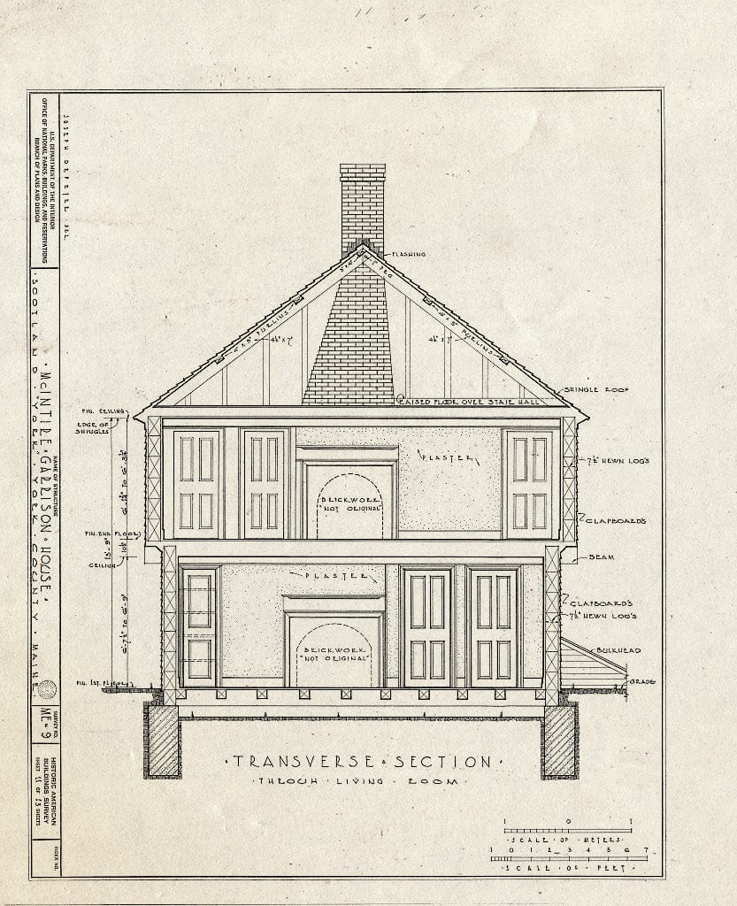 Blueprint HABS ME,16-Bern.V,1- (Sheet 11 of 13) - McIntire-Garrison House, South Berwick Road (State Route 91), Scotland, York County, ME