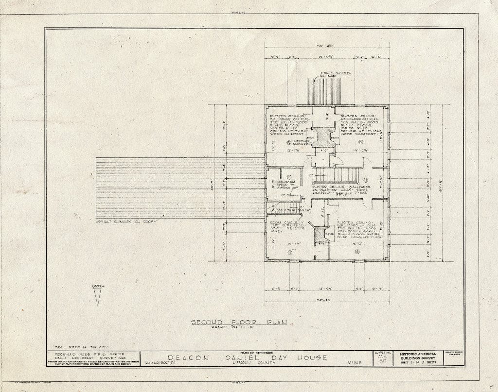 Blueprint HABS ME,8-DAMARM,2- (Sheet 3 of 6) - Daniel Day House, East Side of Bristol Road (State Route 129), South of U.S. Route 1, Damariscotta Mills, Lincoln County, ME