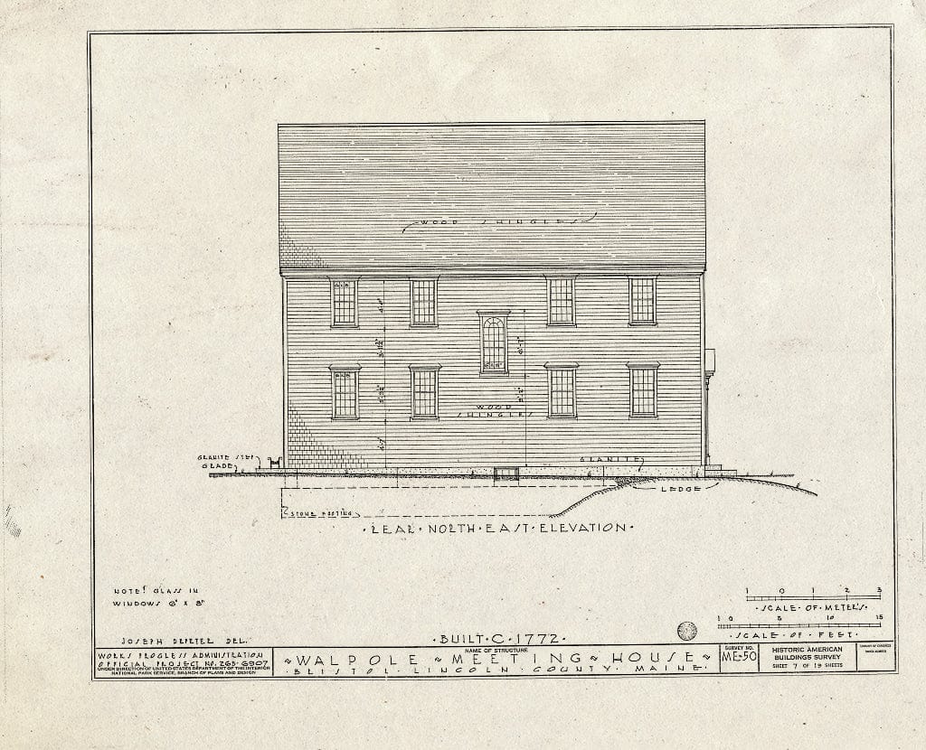Blueprint HABS ME,8-WALP,1- (Sheet 7 of 19) - Walpole Meeting House, State Route 129, Walpole, Lincoln County, ME