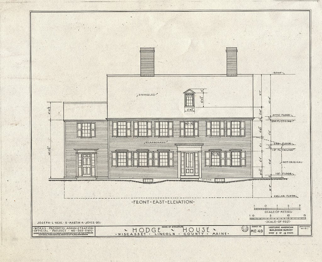 Blueprint HABS ME,8-WISC,5- (Sheet 5 of 19) - Hodge House, Hodge Street & Route 1, Wiscasset, Lincoln County, ME