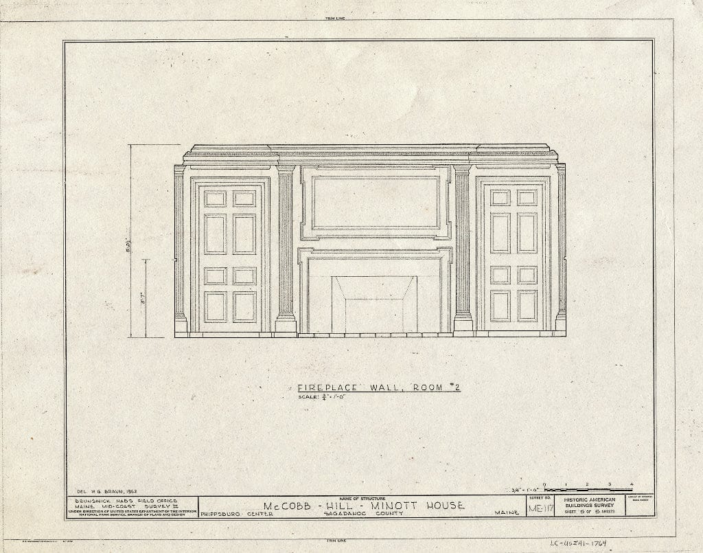 Blueprint HABS ME,12-PHIP,1- (Sheet 5 of 5) - McCobb-Hill-Minott House, Parker Head Road, East of State Route 209, Phippsburg, Sagadahoc County, ME