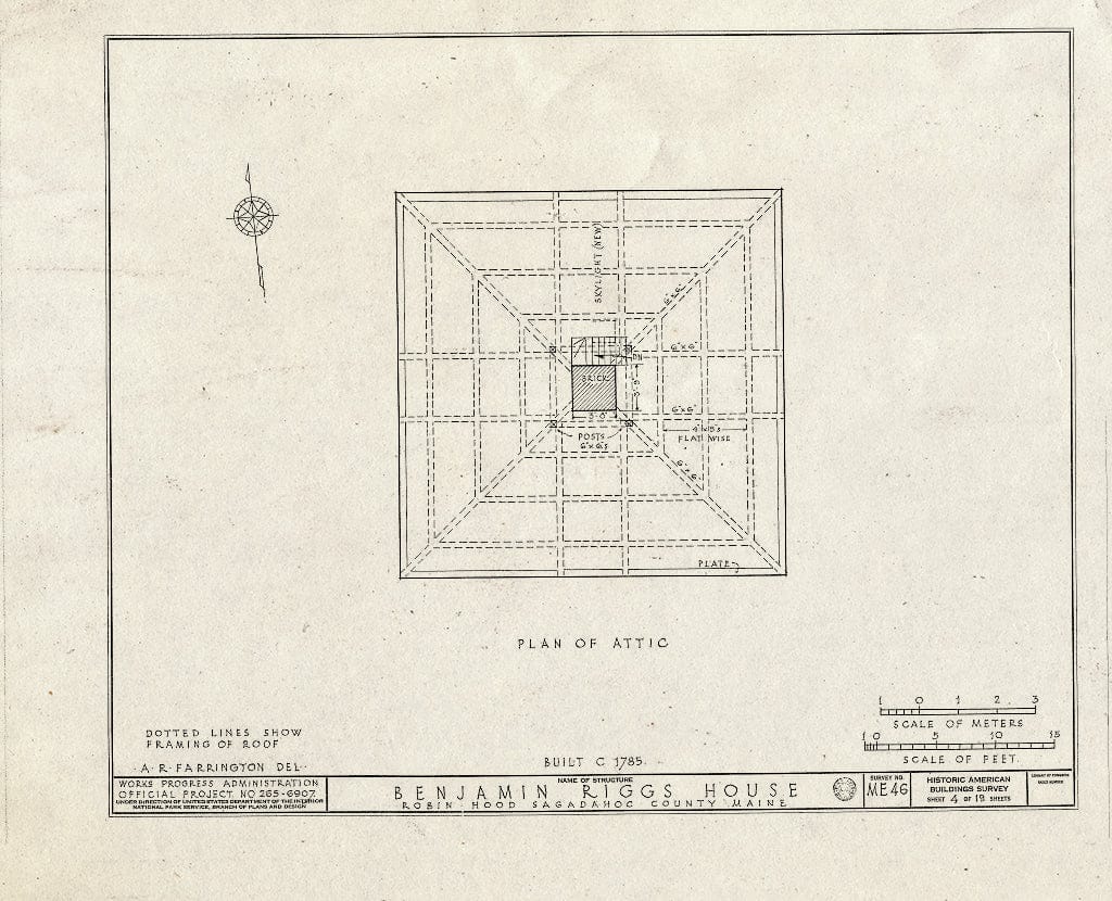 Blueprint HABS ME,12-ROB,1- (Sheet 4 of 19) - Benjamin Riggs House, Riggs Cove, Robinhood, Sagadahoc County, ME