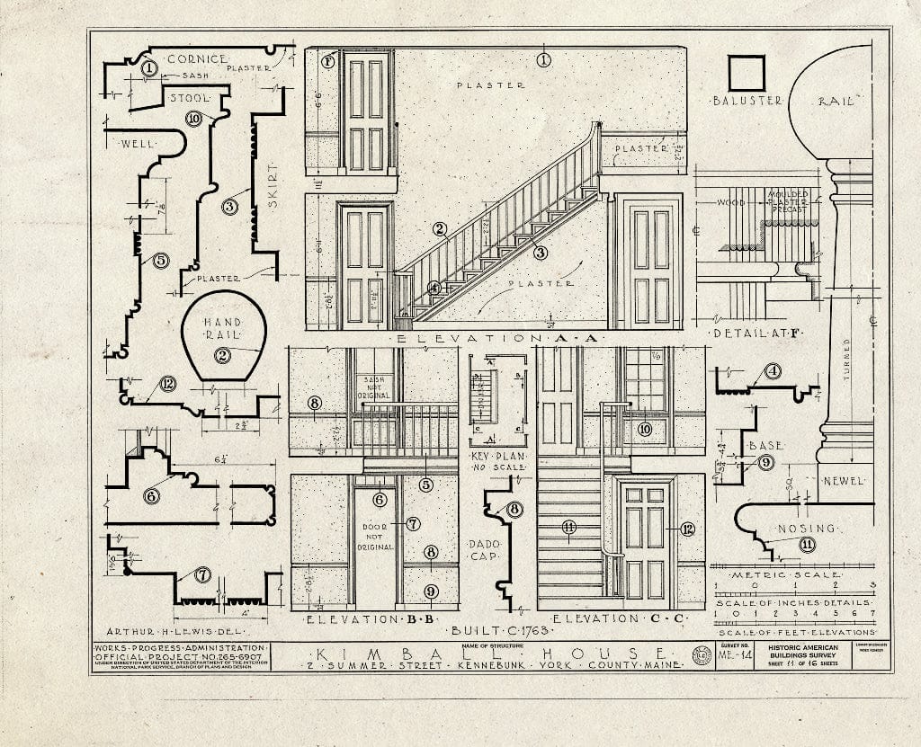 Blueprint HABS ME,16-Ken,4- (Sheet 11 of 16) - Kimball House, 2 Summer Street, Kennebunk, York County, ME
