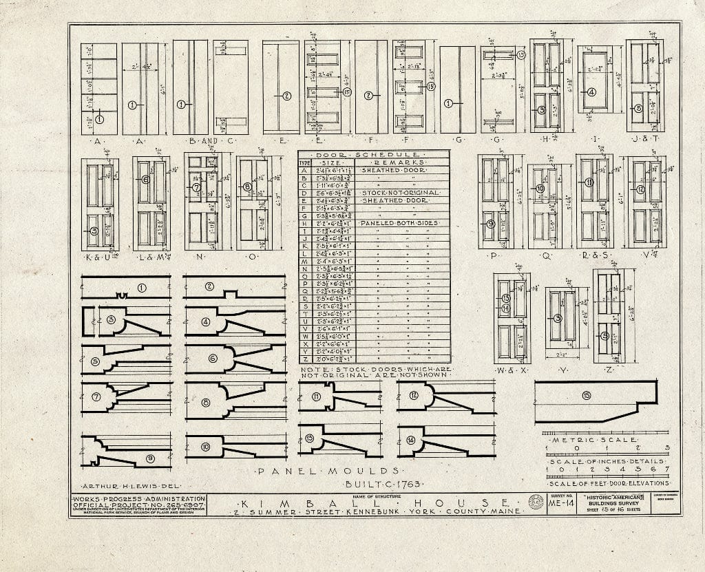 Blueprint HABS ME,16-Ken,4- (Sheet 15 of 16) - Kimball House, 2 Summer Street, Kennebunk, York County, ME