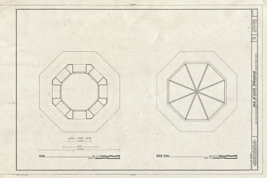 Blueprint HABS ME,5-BAHA.V,1- (Sheet 2 of 3) - Sieur de Monts Springhouse, Route 3 & Park Road, Mount Desert Island, Bar Harbor, Hancock County, ME