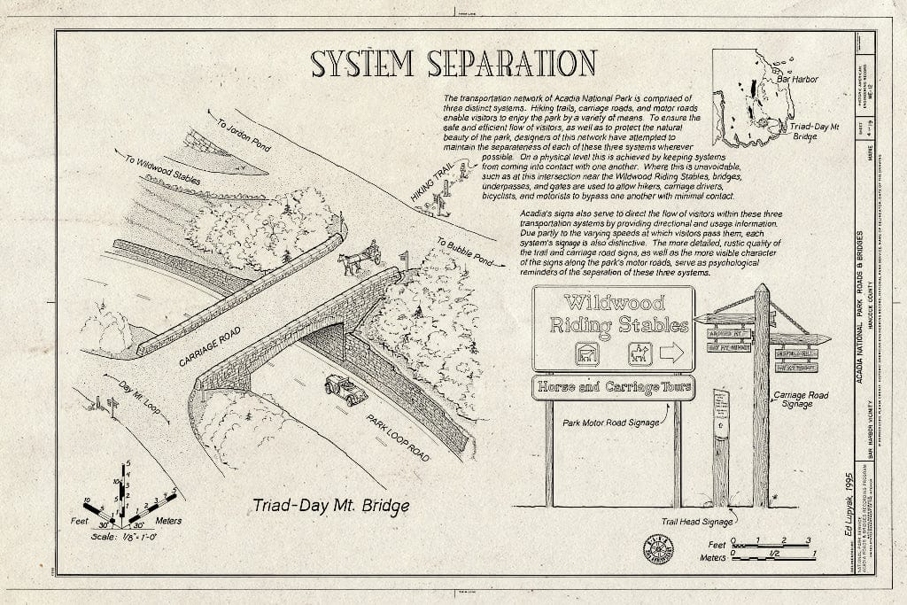 Blueprint HAER ME,5-BAHA.V,3- (Sheet 4 of 19) - Acadia National Park Roads & Bridges, Mount Desert Island, Bar Harbor, Hancock County, ME