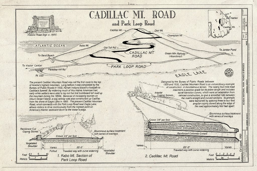 Blueprint HAER ME,5-BAHA.V,3- (Sheet 7 of 19) - Acadia National Park Roads & Bridges, Mount Desert Island, Bar Harbor, Hancock County, ME