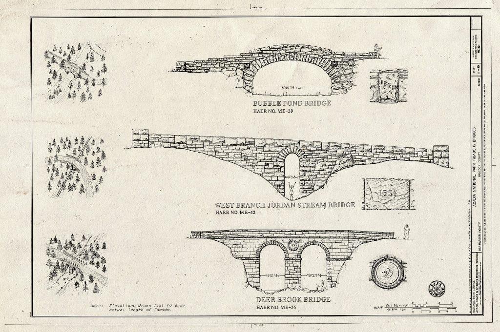 Blueprint HAER ME,5-BAHA.V,3- (Sheet 11 of 19) - Acadia National Park Roads & Bridges, Mount Desert Island, Bar Harbor, Hancock County, ME