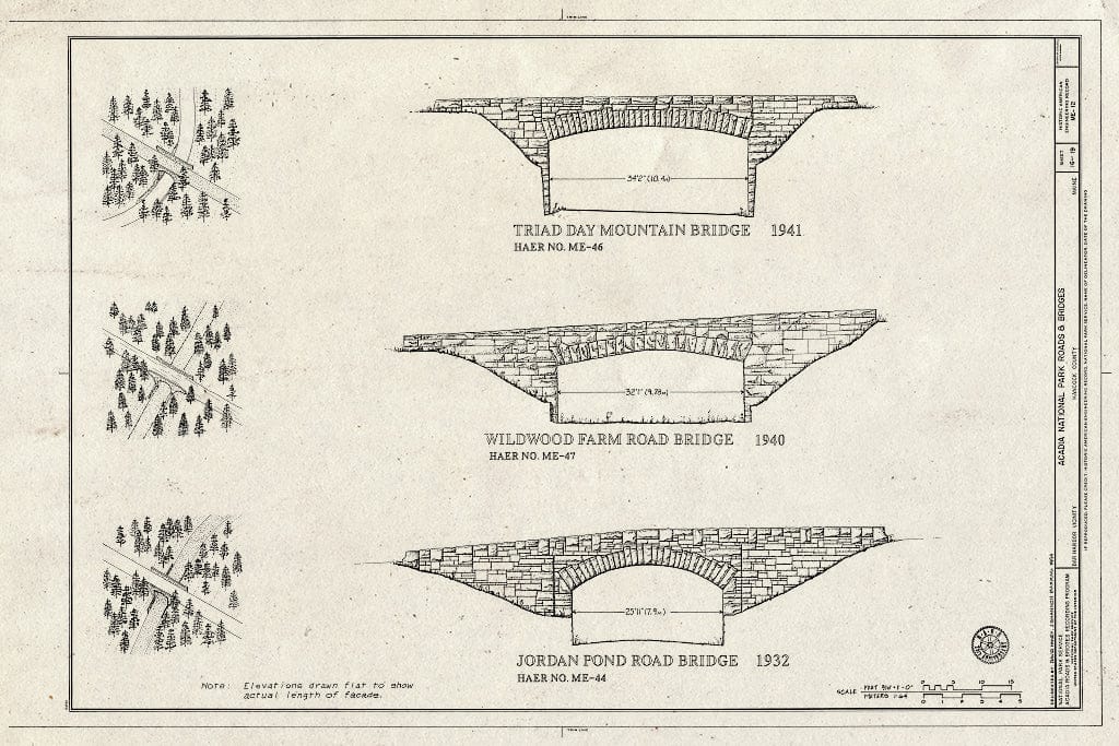 Blueprint HAER ME,5-BAHA.V,3- (Sheet 16 of 19) - Acadia National Park Roads & Bridges, Mount Desert Island, Bar Harbor, Hancock County, ME